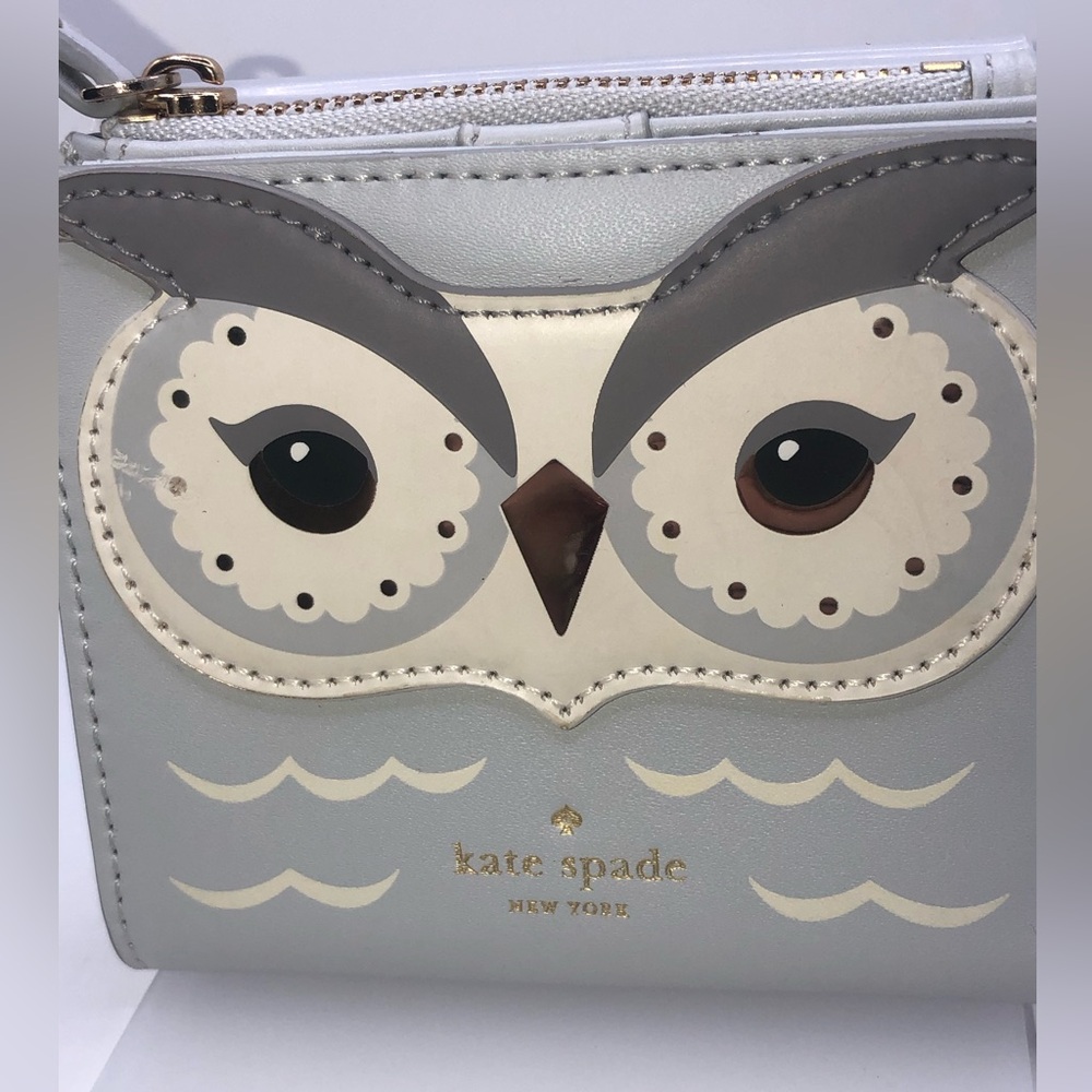 Kate Spade NY Adaylin Owl Leather Bi-Fold Wallet Like New!